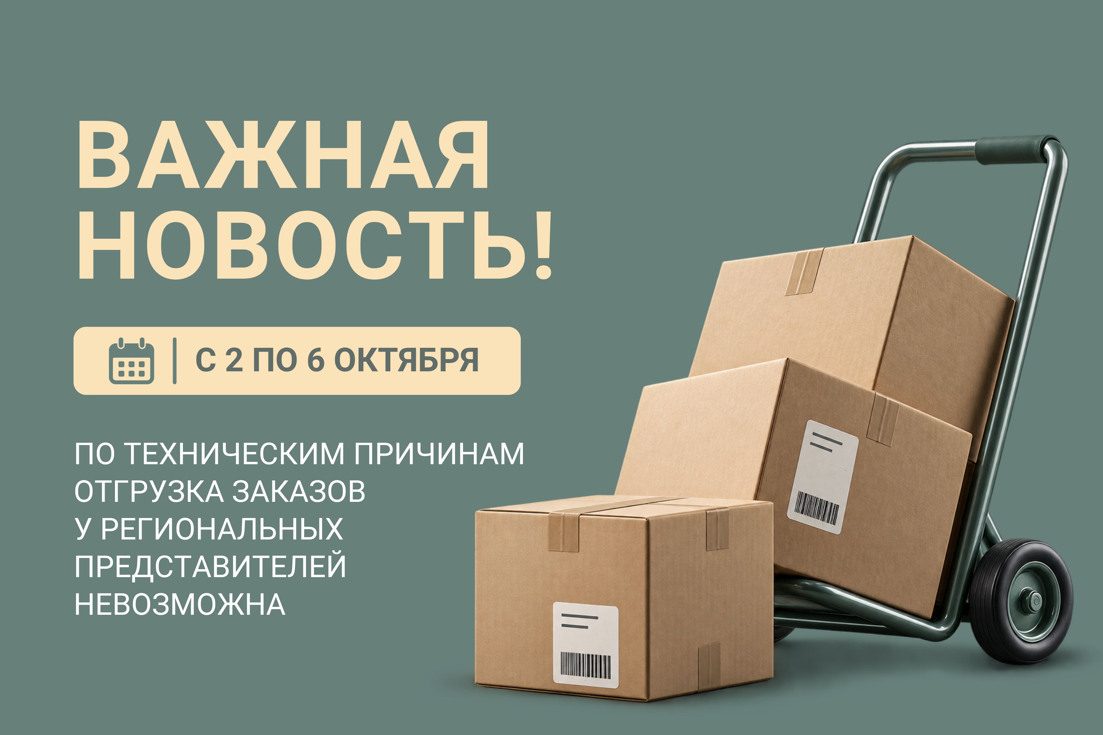 Технические сложности по отгрузке заказов у торговых представителей